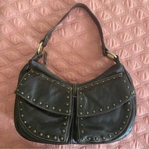 Hand made genuine leather hand bag - espresso